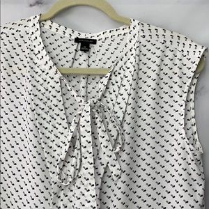 Ann Taylor Tie Cap Sleeve Top